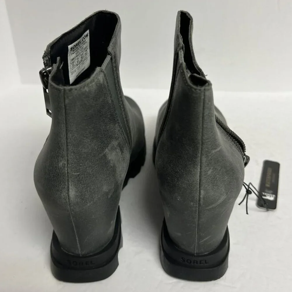 Sorel Women's Joan Of Arctic Wedge III Zip Boot Gray, Size 7.5 Wide